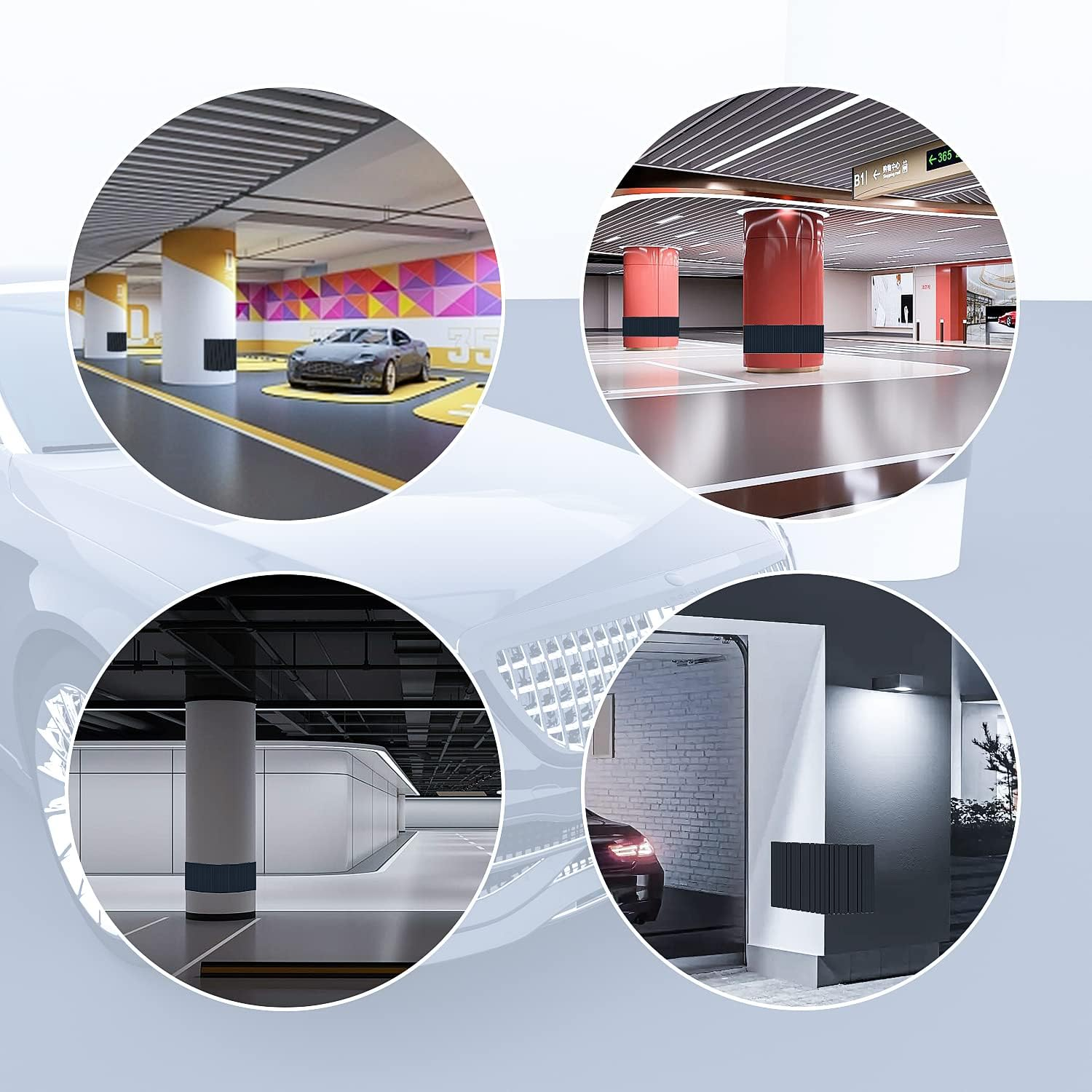 Garage Smith GWP08 Garage Wall Protector Foam Wall Column Corner Guard for Parking Garages - Wall Edge Protector - Wall Corner Edge and Bumpers Guards (2-Pack(Black)) image number 6