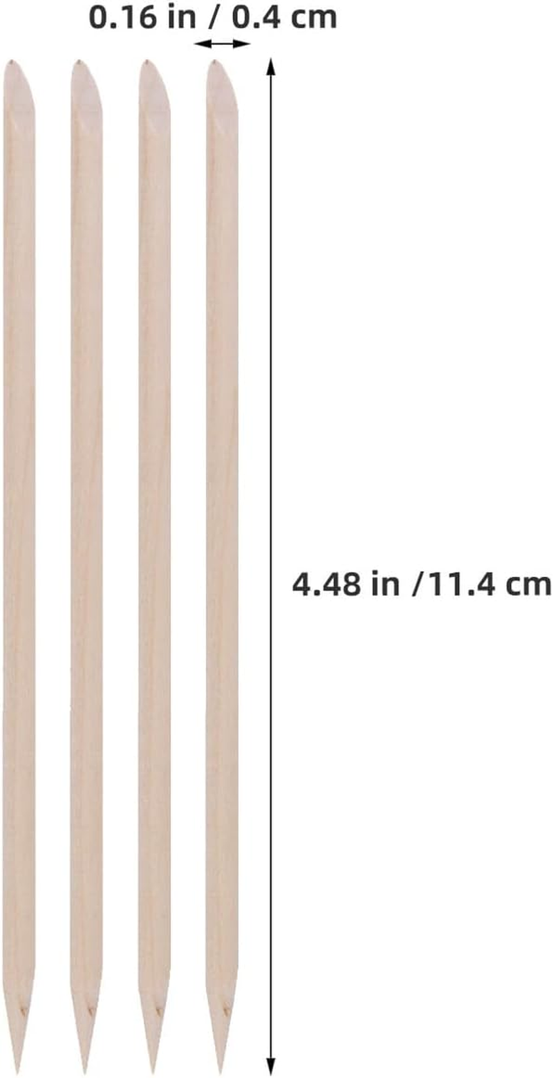 Mikinona 600Pcs Bamboo Double-Ended Nail Art Sticks 114Mm Manicure Pedicure Cuticle Pushers Nail Care Tools for Professional Accessories image number 1