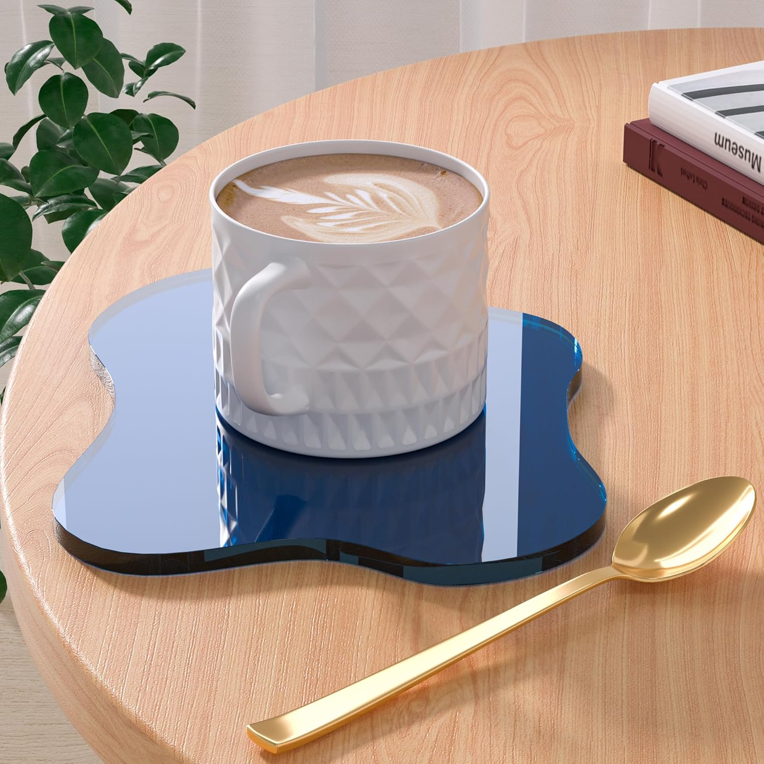 Acrylic 5Pcs/Set Coaster for Desk, Clear Bar Drink Coaster, Clear Cloud Shape Coffee Cup Coaster, Perfect for Tabletop Protection and Accessories Display.