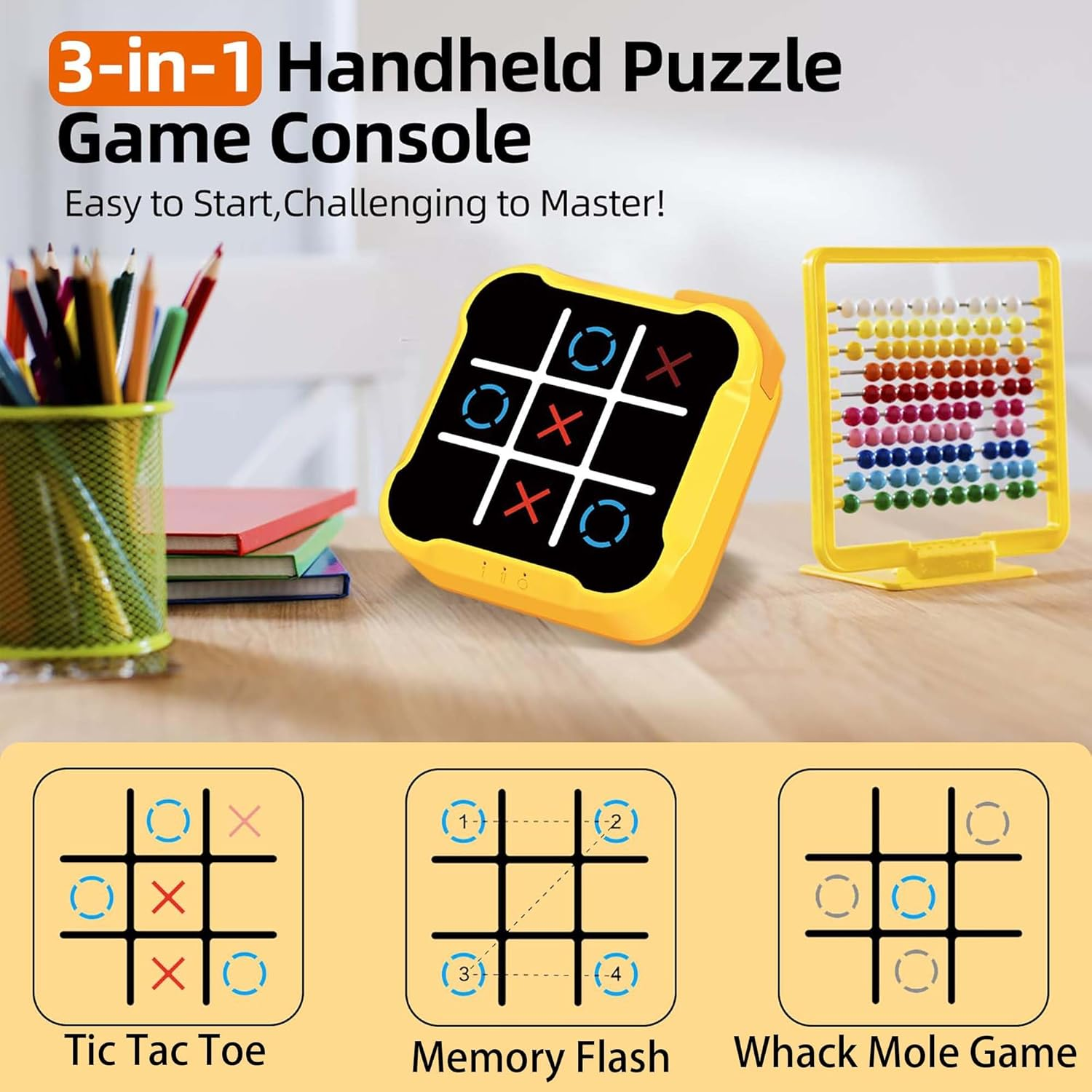 DTOTSFCZF Tic Tac Toe Handheld Electronic Game Console image number 3