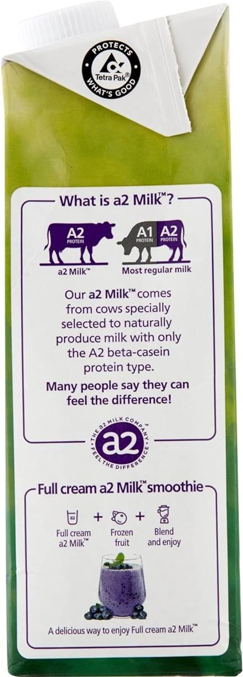 A2 Milk Long Life Full Cream Milk 1L image number 1