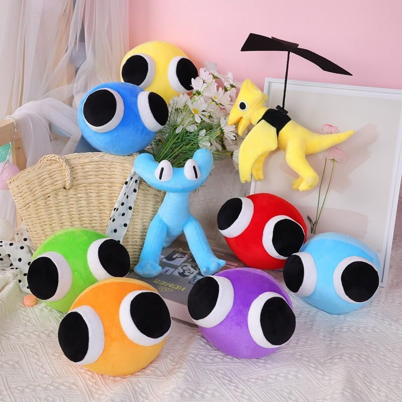 9Pcs Rainbow Friends Plush,Rainbow Friend Chapter 2 Plushies, Stuffed Animal the Game Horror Toys Halloween Christmas Birthday Party Gifts for Best Friends and Kids, C-9Pcs image number 6
