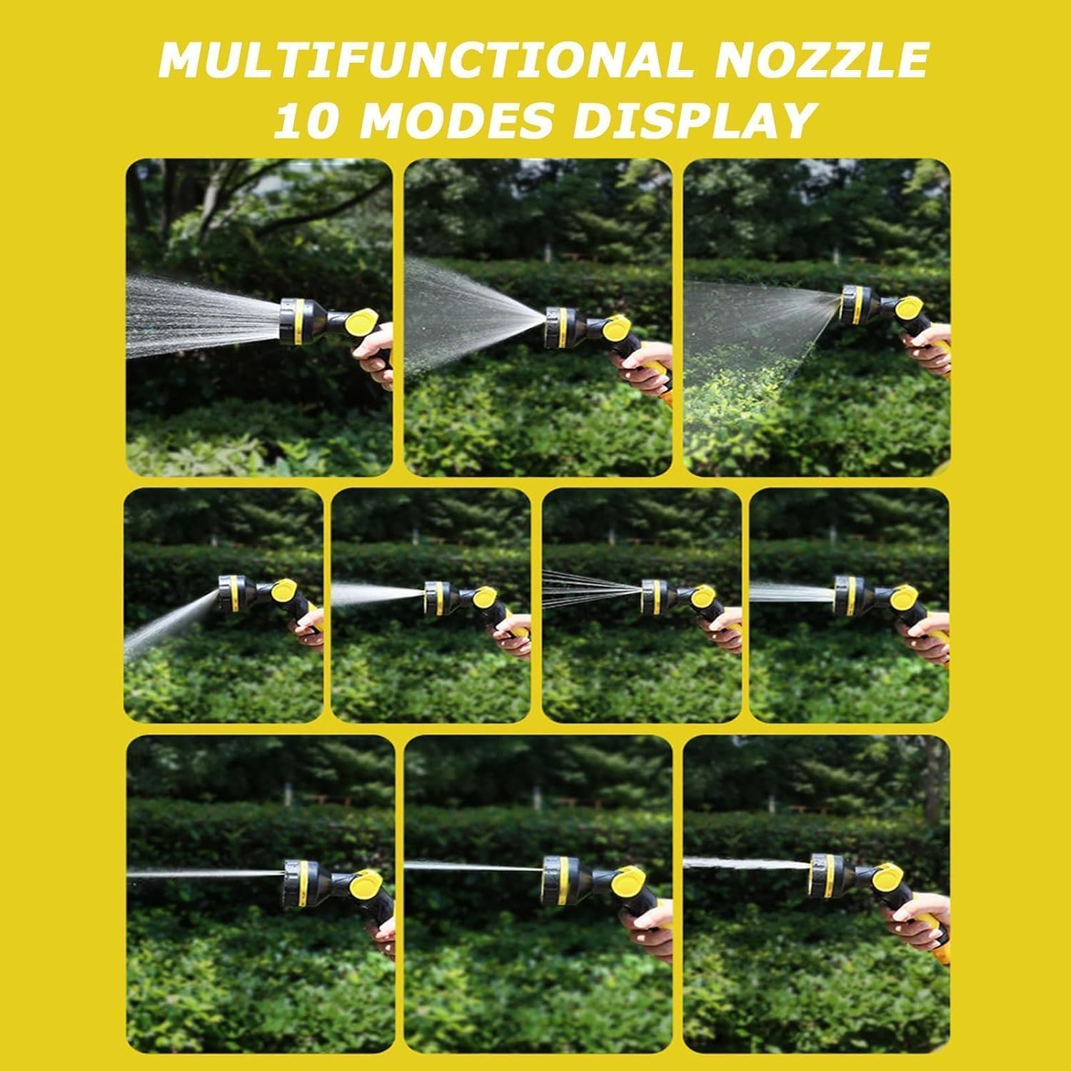 Retractable Garden Hose Reel, 20M+2M,10 Pattern Nozzle, Any Length Lock, Slow Rewind, Easy to Put Back,Wall Mounted, for Watering/Washing/Cleaning(Yellow) image number 1