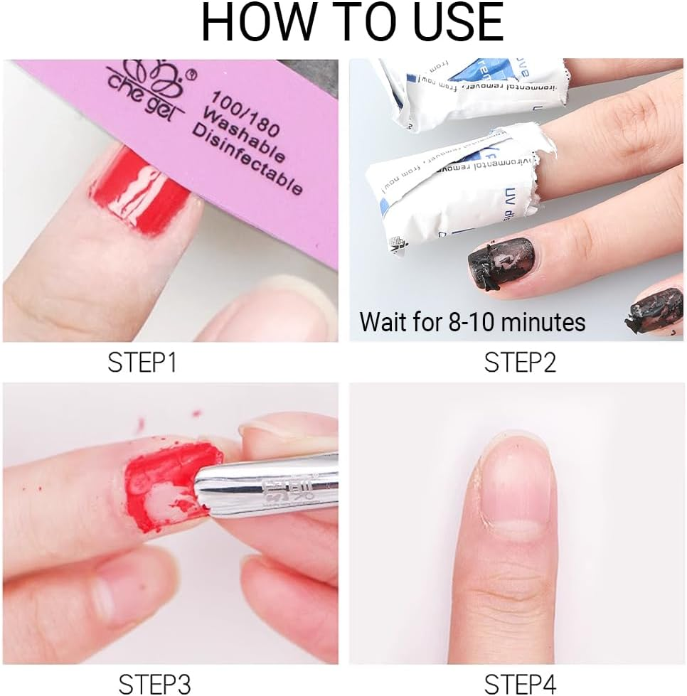 AIMALL 200-Pack Disposable Nail Polish Remover, UV Gel Removal, Soak off Acetone Pads, Quick and Easy, Gentle on Skin, Efficient Gel Cleansing for Manicure and Pedicure image number 3