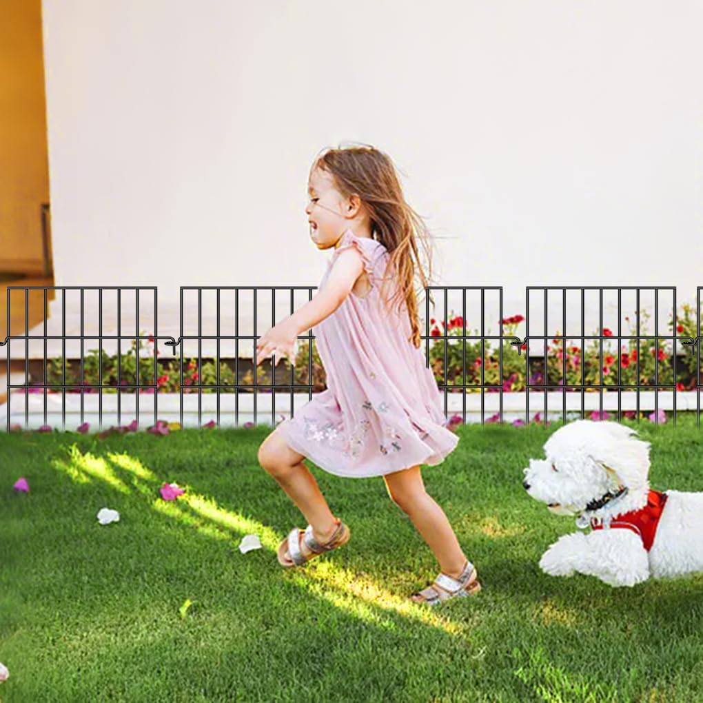 Springup 10 Panels Animal Barrier Fence Garden Fence No Diging Dog Fence Border Rustproof Metal Decorative Fences Blocker for Outdoor, Yard, Patio 42.5X32Cm image number 2