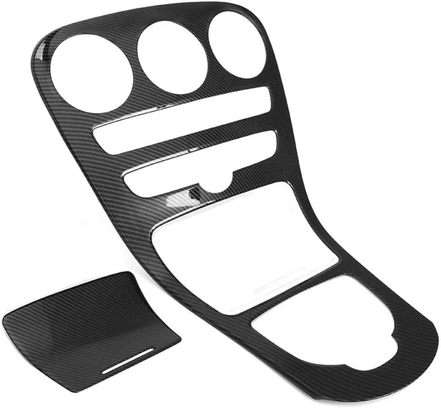 Carbon Fiber Gear Shift Panel Car Center Console Panel Decoration Cover Trim Fit for Mercedes Benz C-Class W205 C180L C200 C300 GLC X253 2015-18 Carbon(Without Clock)