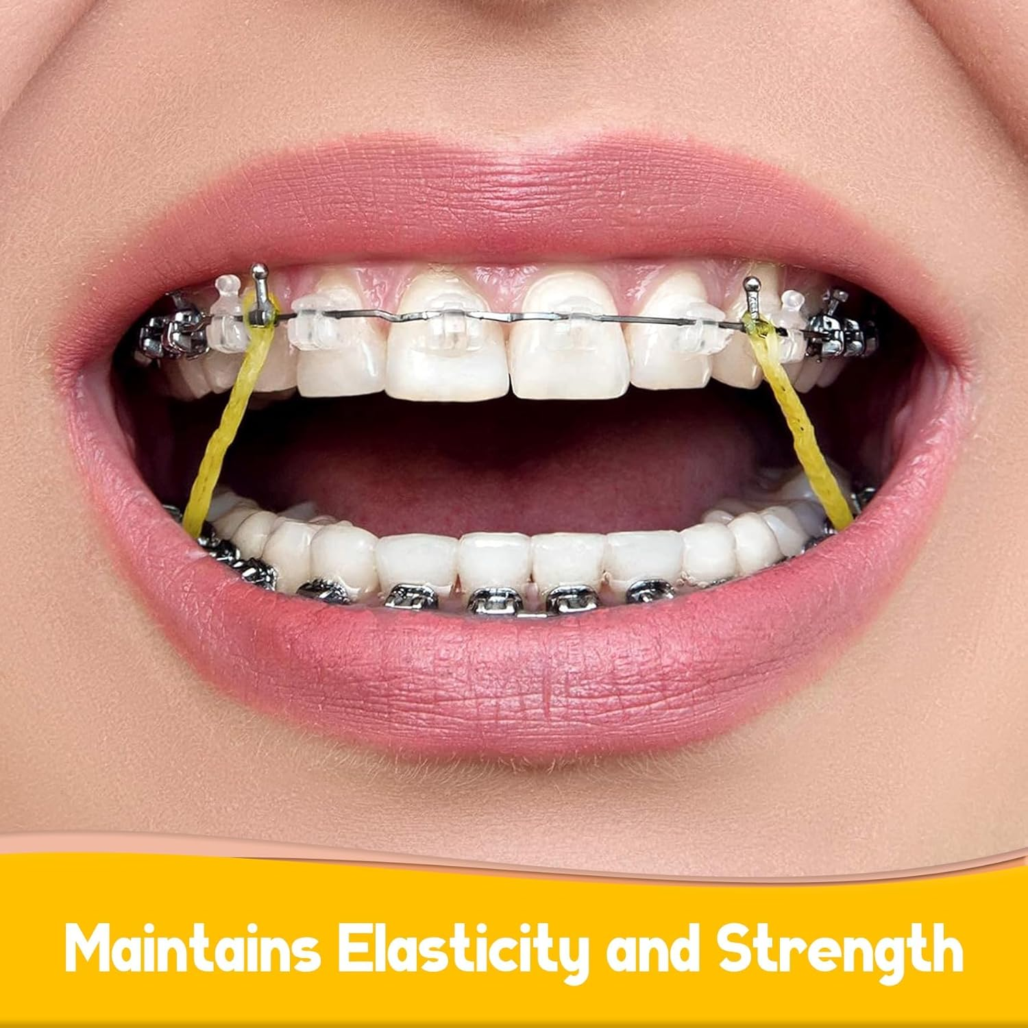 500 Pcs Orthodontic Elastic Rubber Bands, 3.5 Ounces Heavy Dental Rubber Traction Bands, Free Elastic Placer for Braces (1/4",Fox) image number 4