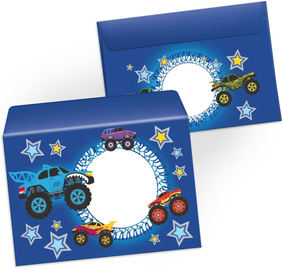 Letter Paper Set Letter Pad with Envelope for Kids Monster Truck Car for Boys (Pad A5 with 25 Sheets + 15 Envelopes) image number 3