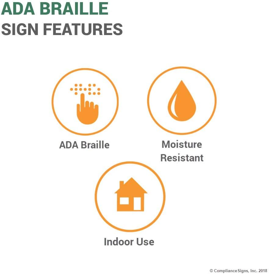 Compliancesigns Acrylic ADA Room Name Sign, 23Cm X 15Cm with English + Braille, Black