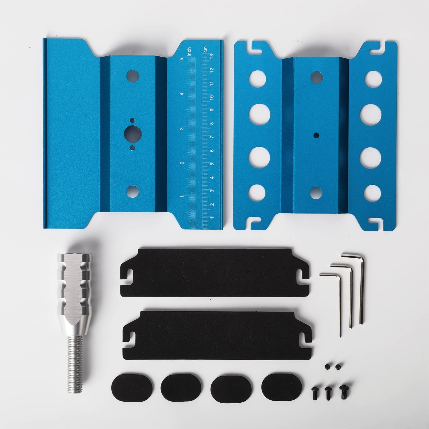 Lehom RC Car Work Stand Repair Station Hobby Tool Set Aluminum Alloy 360 Degree Rotation Lift Work Station for 1/8 1/10 Truck Buggy (Blue) image number 6