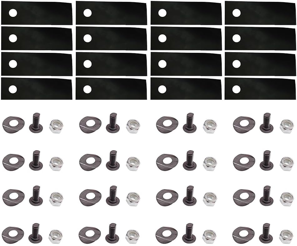 4Pcs Blades & Bolts for 18" & 20" Rover Rear Catcher Lawn Mowers A01118K A00672K for Stihl 6105 183 6070 Catcher Lawn Mowers image number 1