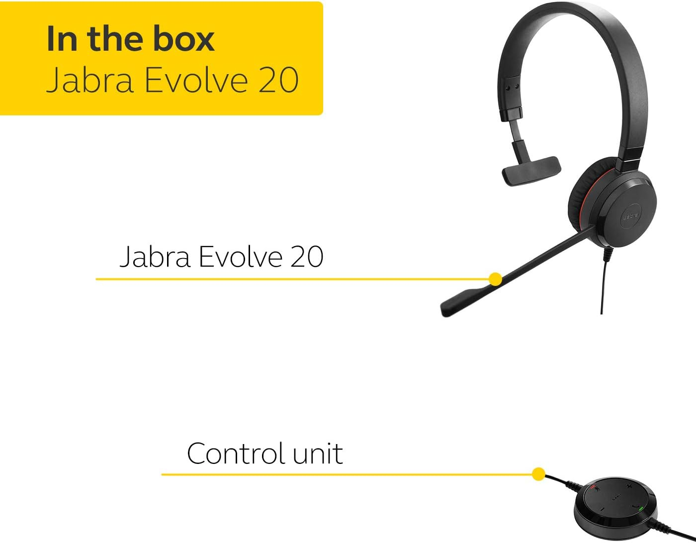 Jabra Evolve 20 MS Teams Wired Headset, Mono Telephone Headset for Greater Productivity, Superior Sound for Calls and Music, USB Connection, All Day Comfort Design image number 4