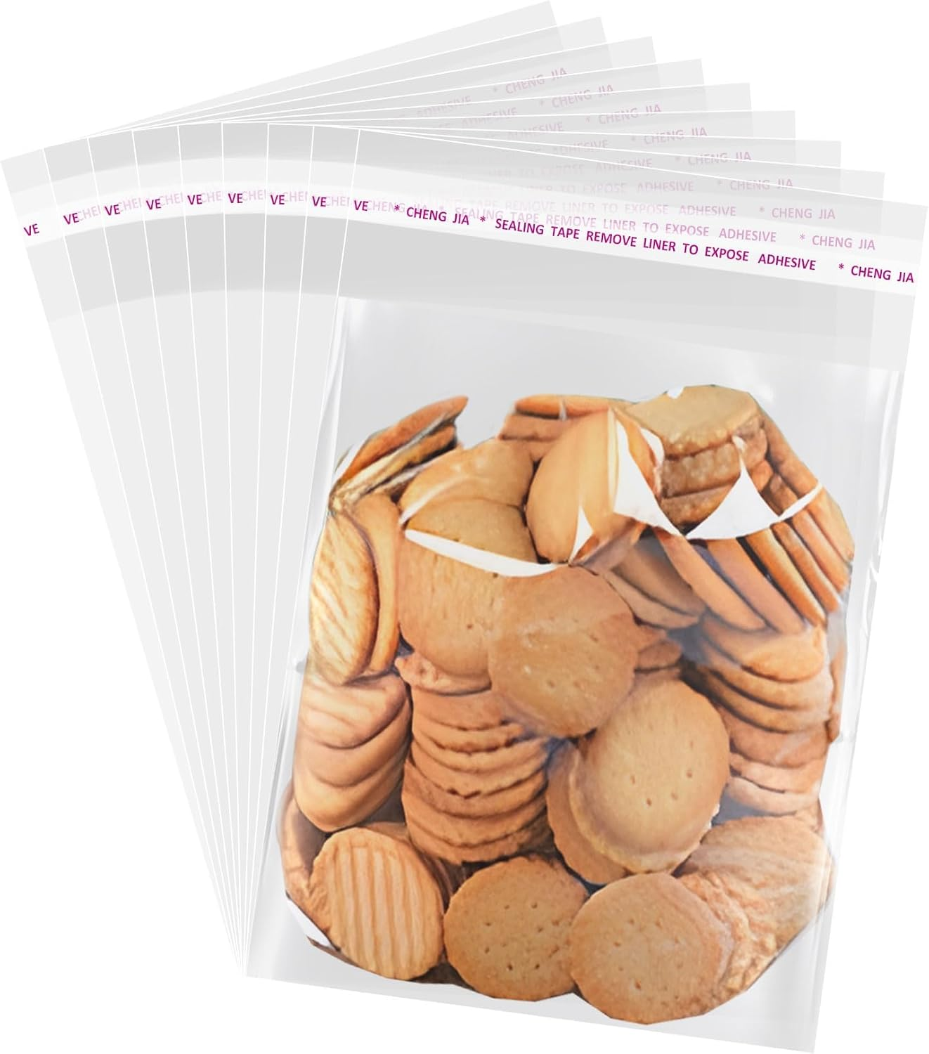 200 Pcs Clear Self Sealing Cellophane Bags,10X15Cm（4X6Inch） Cookie Bags Resealable Cellophane Bag for Packaging Cookies, Candy and Products (Clear, 10X15Cm) image number 5