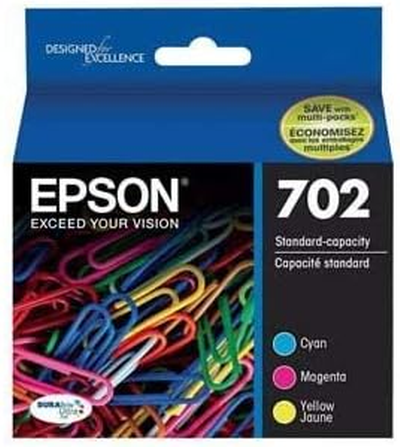 Epson 702 Durabrite Ink Cartridge 3 Colour Pack for WF-3720 WF-3725
