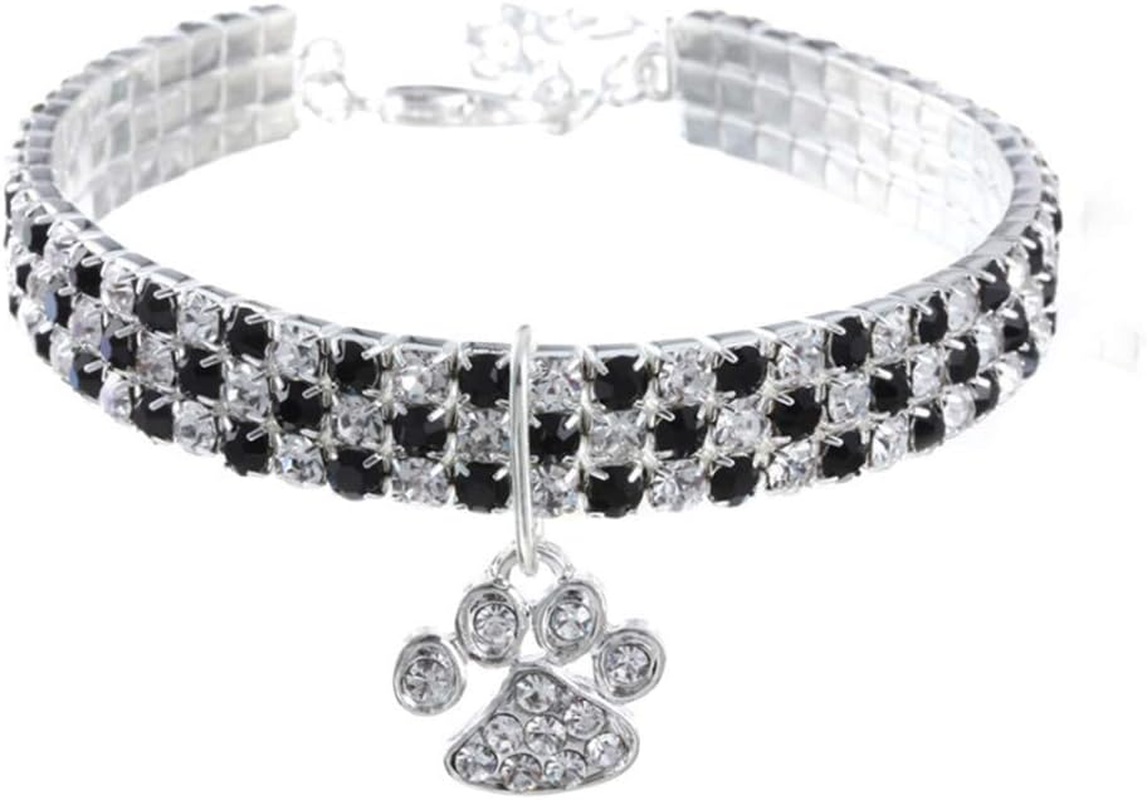 Rayminsino Pet Collar with Diamonds, Adjustable Crystal Diamond, Elastic Heart Claw Pendant, Wedding Cat and Dog, Small Pet Necklace Jewellery