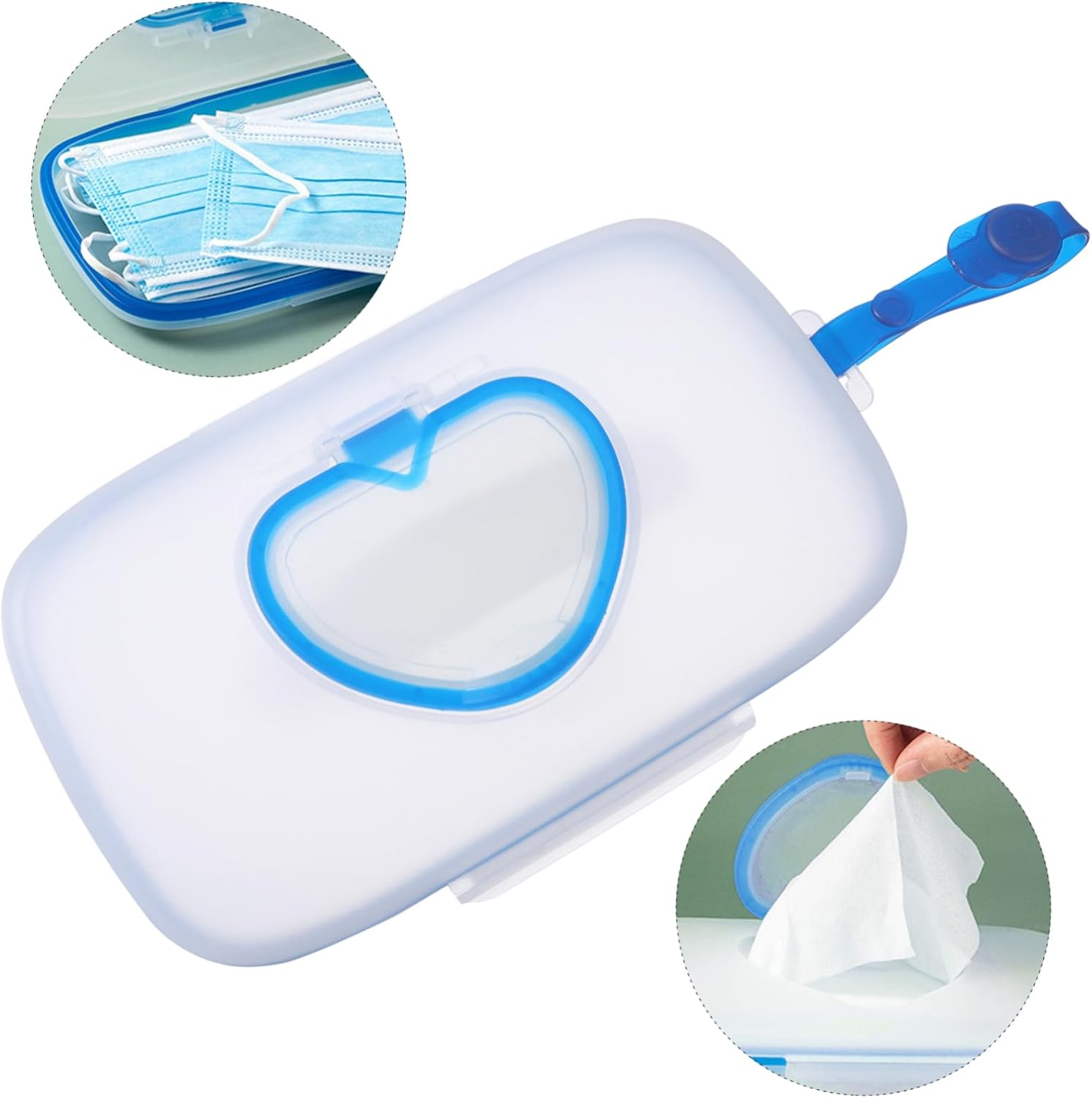 BESTYASH 1Pc Portable Hanging Wet Tissue Box Travel Friendly Wipes Holder for Stroller Crib and High Chair with Moisture Locking Seal for Outdoor Use - Green image number 2