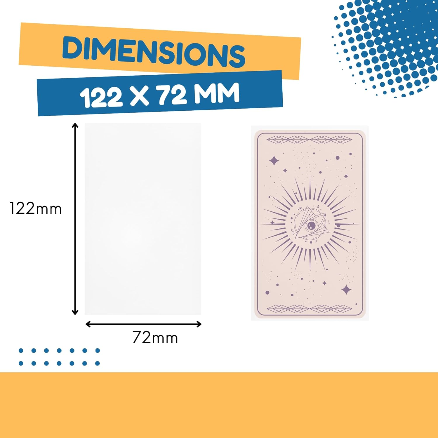 72X122 Mm Card Sleeves - Premium Protective Sleeves for Standard Tarot Decks, Durable Clear Non-Glare Finish, Fits Most Tarot Cards image number 2