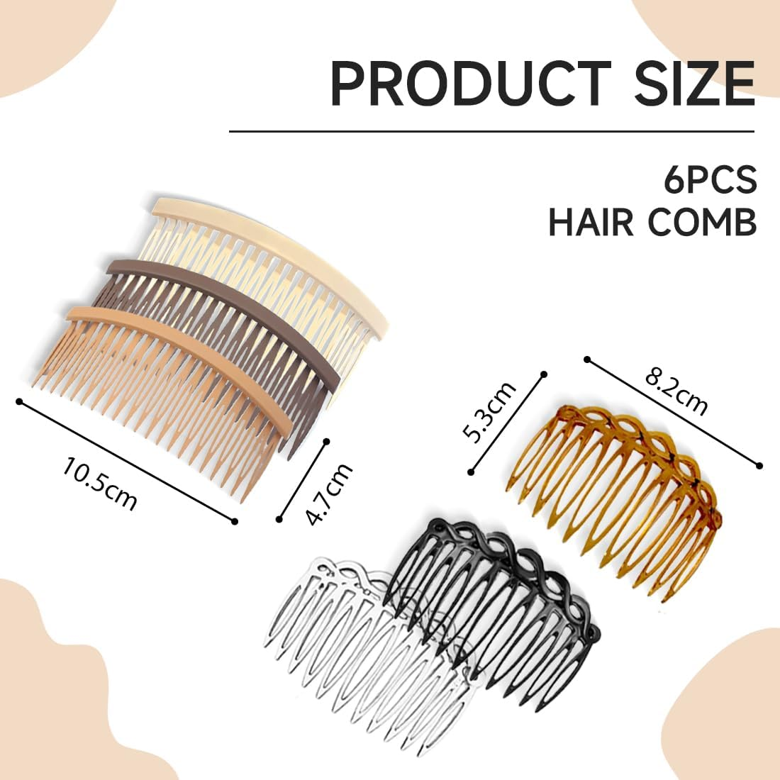 ZEPIQOR Pack of 12 Hair Combs for Clips, French Side Combs, Plastic Side Hair Twine Decorative Comb with Teeth, Hair Combs, Hair Clips, Accessories for Women, Bridal, Wedding Veil, Girls image number 2