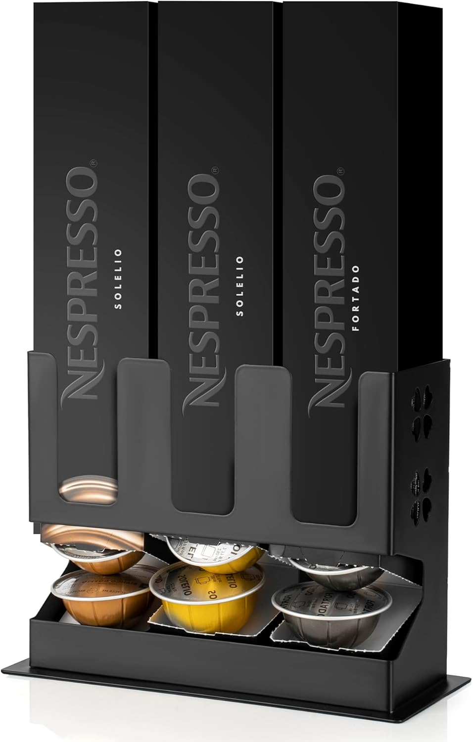 RECAPS Coffee Pod Holder Stand for Stores 30 Pods Compatible with Vertuoline Coffee Pods Cast Iron Black Color (Coffee Pods with Sleeve Box Are Excluded) image number 2