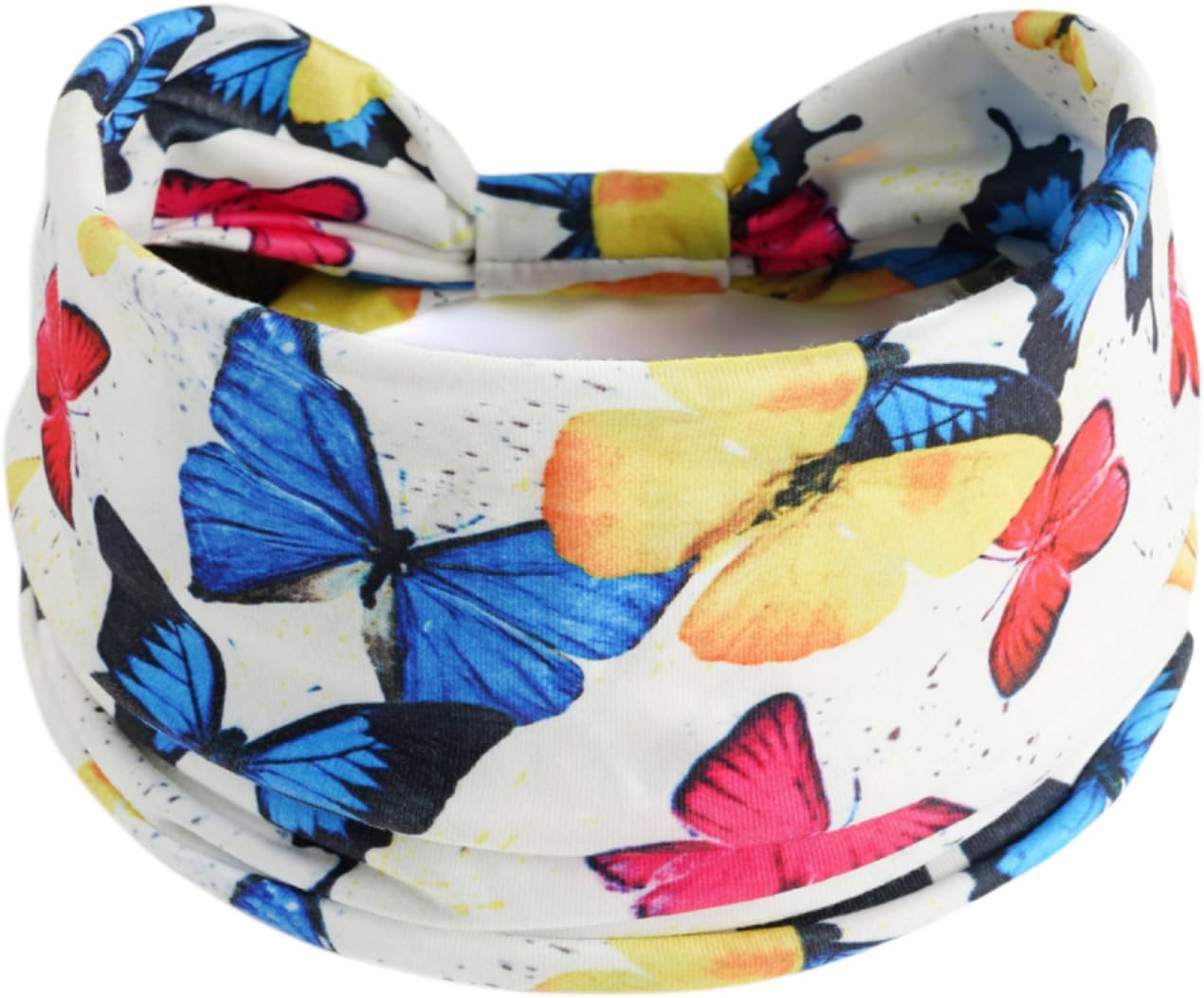 Fashion Headbands for Women Hair Headscarves Hair Band Turban Flower Cotton Headbands Wide Yoga Sports Headband Head Wrap (P6Wbutterleo) - P6Color1 image number 3