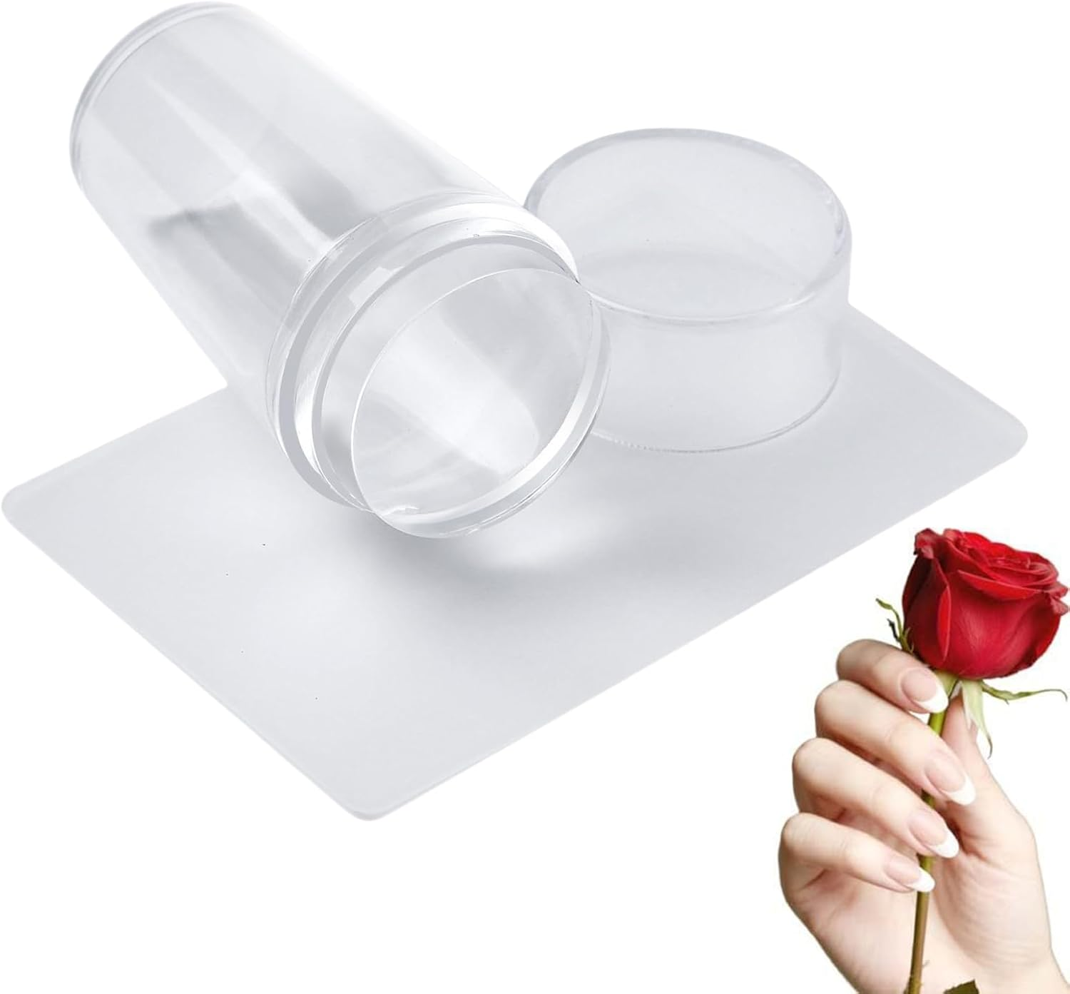 French Tip Nail Stamp - Silicone French Tip Nail Stamp Printing Tool Kit | Manicure Art Printing Decoration Accessories for Travel Salon Home Indoor Outdoor image number 6