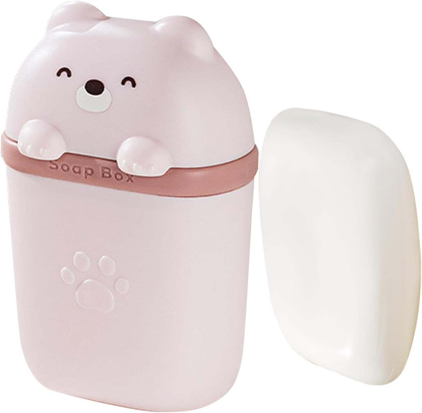 Shampoo Bar Holder Travel Case | Cute Bear Shape Body Wash Bar Container | Cute Bear Shape Cleaning Bar Container with Draining for Bathroom