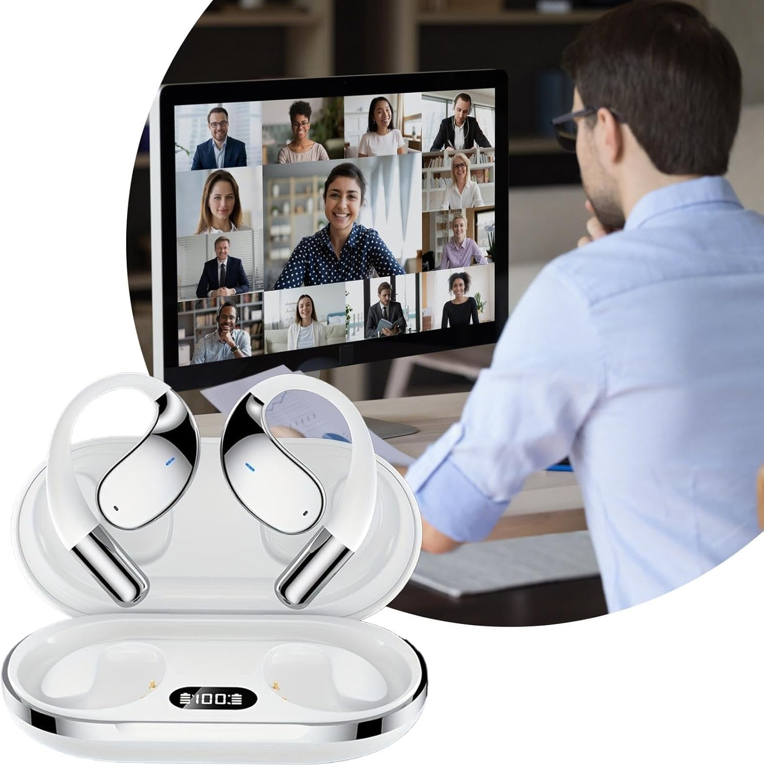 Translating Earbuds - 144 Languages Real-Time AI Translator Earbuds - Business Meeting Translating Tool | for Travel Business Meeting Outdoor Workout Trade Show International Conference image number 4