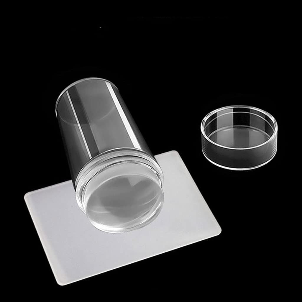 Silicone Transparent Nail Art Stamping Kit Everthing for Manicure Plate Stamp Polish Stencil Template Seal Stamper Nail Stamping Tool with Scraper image number 4