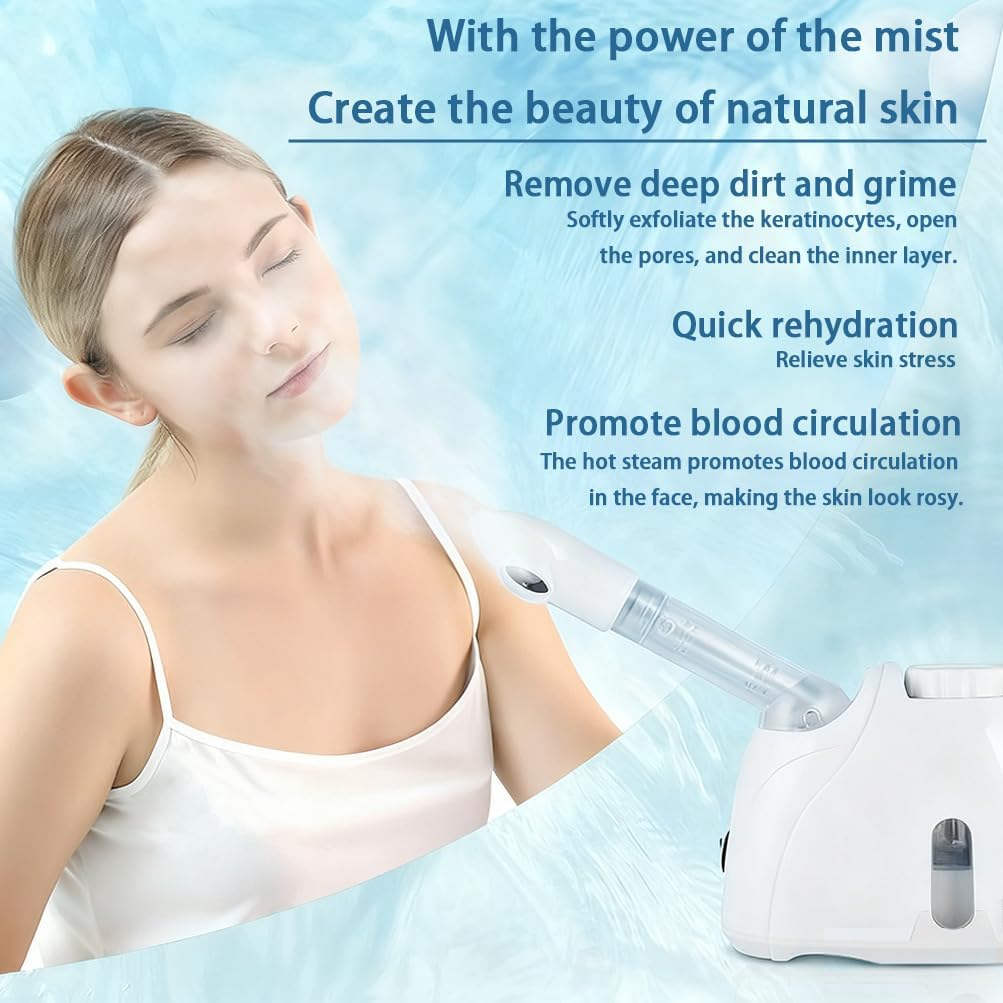 MTSDM Facial Steamer, Hot Ozone Humidifier Spray Facial Steamer Machine for Deep Cleansing Skin, Facial Spa, Extendable 360&deg; Rotating Arm for Professional Face Estheticians Cleaning, Salon for Home image number 4