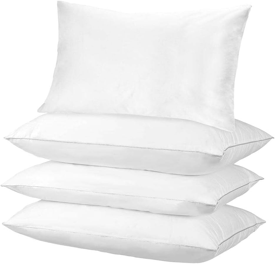 Dreamz Pillows Bed 4 Pack Home Hotel Soft Family Cotton Cover Standard Size Firm image number 5