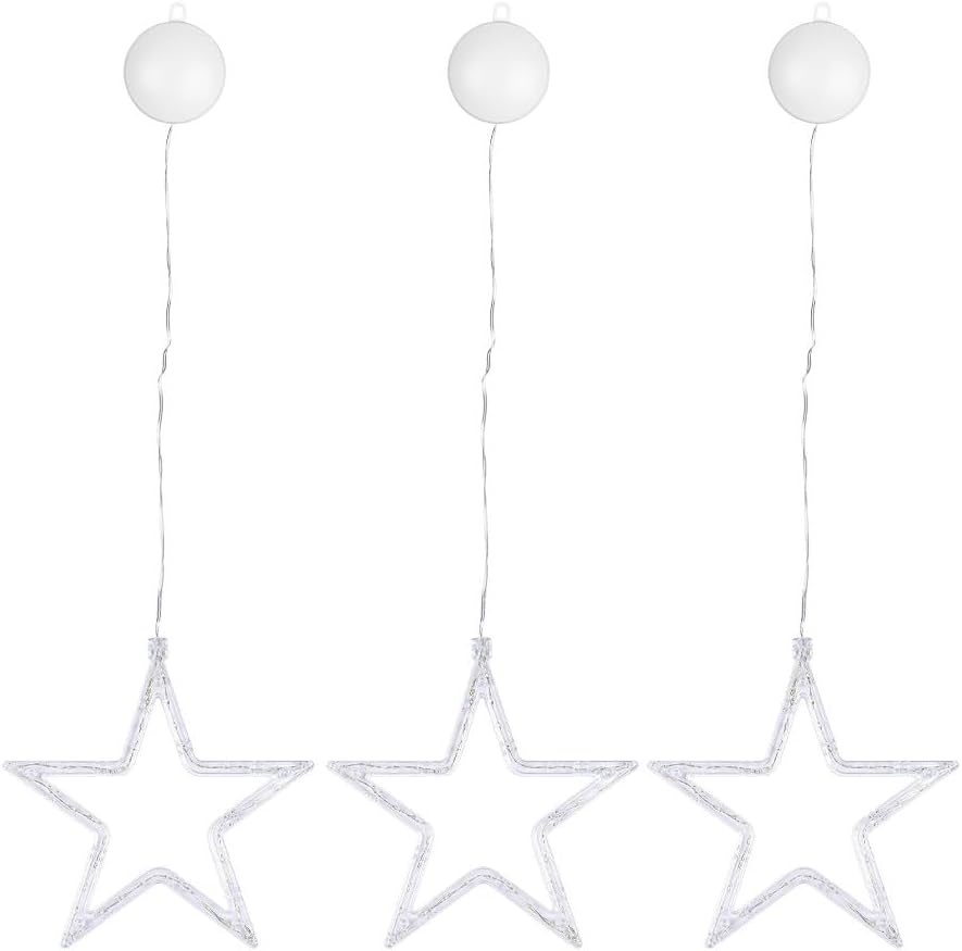 Ideen Mit Herz LED Star Frame | Pack of 3 | Warm White | Window Decoration | with Suction Cup | Battery Operated | Includes Timer | 18.7 Cm X 1 Cm X 18.3 Cm image number 6