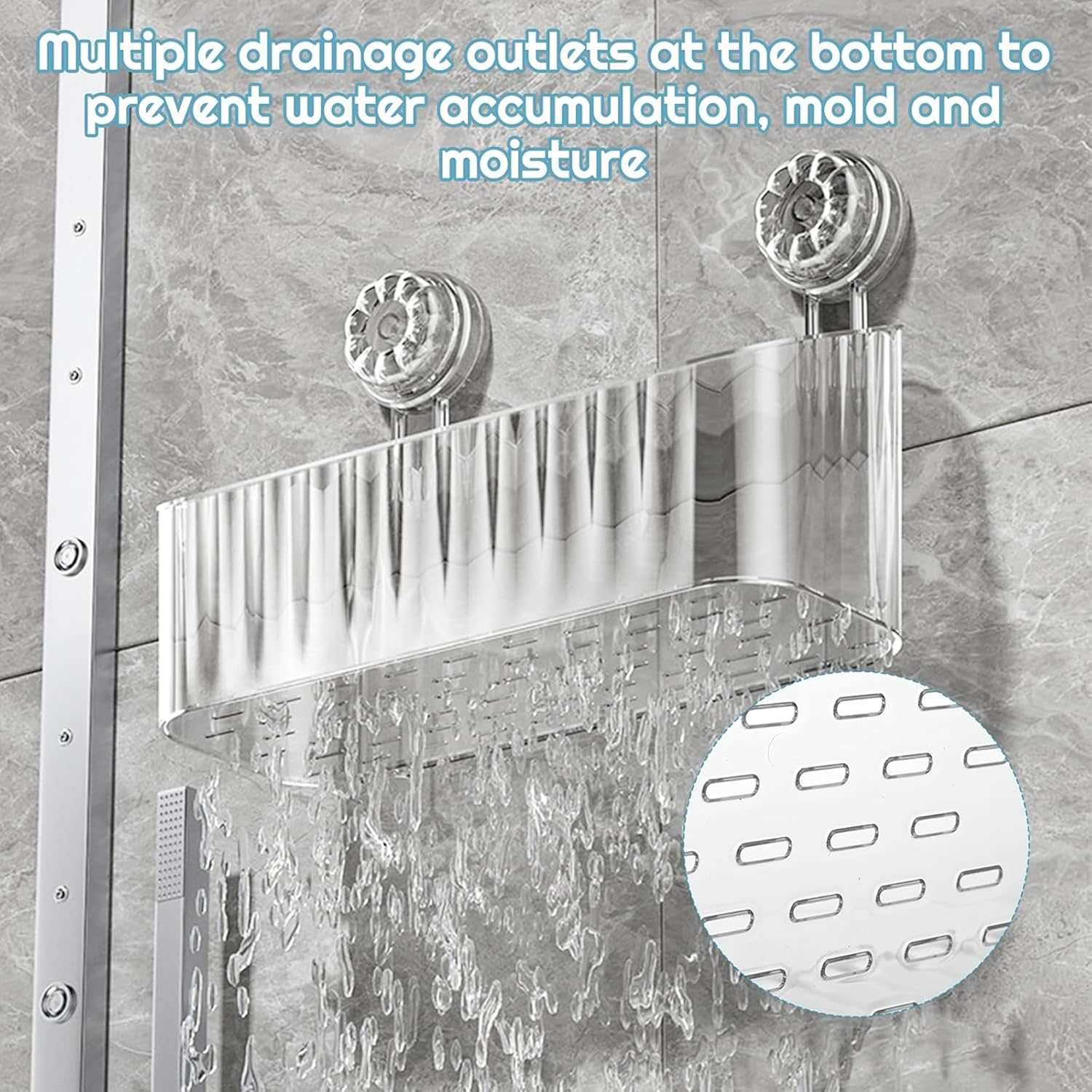 2-Pack Clear Bath Toy Organizer | Large Bathtub Storage Holder with Suction Cup Hooks,Easily Access and Sort Bath Toys and Toiletries,Durable Design for Tidy Bathroom Fun image number 3
