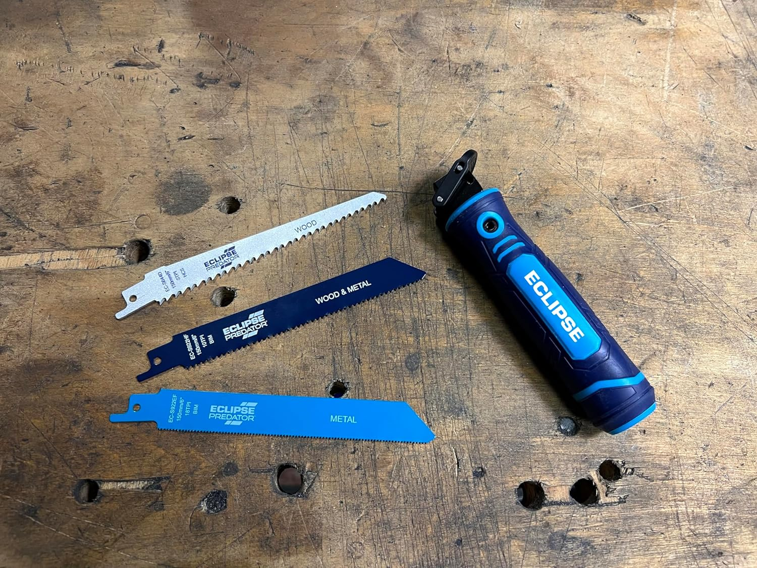 Eclipse Professional Tools EMFH4PS Multi-Function Handle and Reciprocating Saw Blade Set, Handsaw for Cutting Wood, Metal and Nail Embedded Wood image number 1