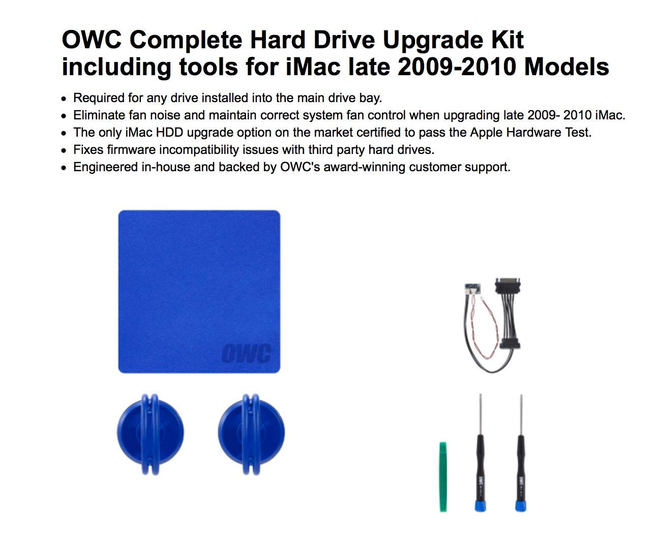 OWC In-Line Digital Thermal Sensor HDD Upgrade Cable and Install Tools for Imac 2009-2010 image number 1