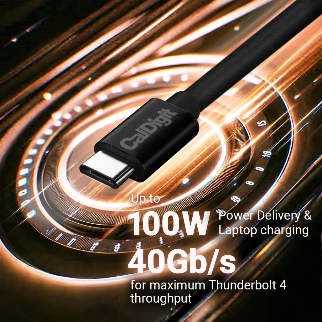 [Intel Certified] Caldigit Thunderbolt 4 Cable - 40Gbps 100W Charging, Compatible with Thunderbolt 3 & USB-C, 2016+ Macbook Pro, Air, 2020+ M1 (0.8 Meter 2.62 Feet, Thunderbolt 4 / USB 4 Cable) image number 5