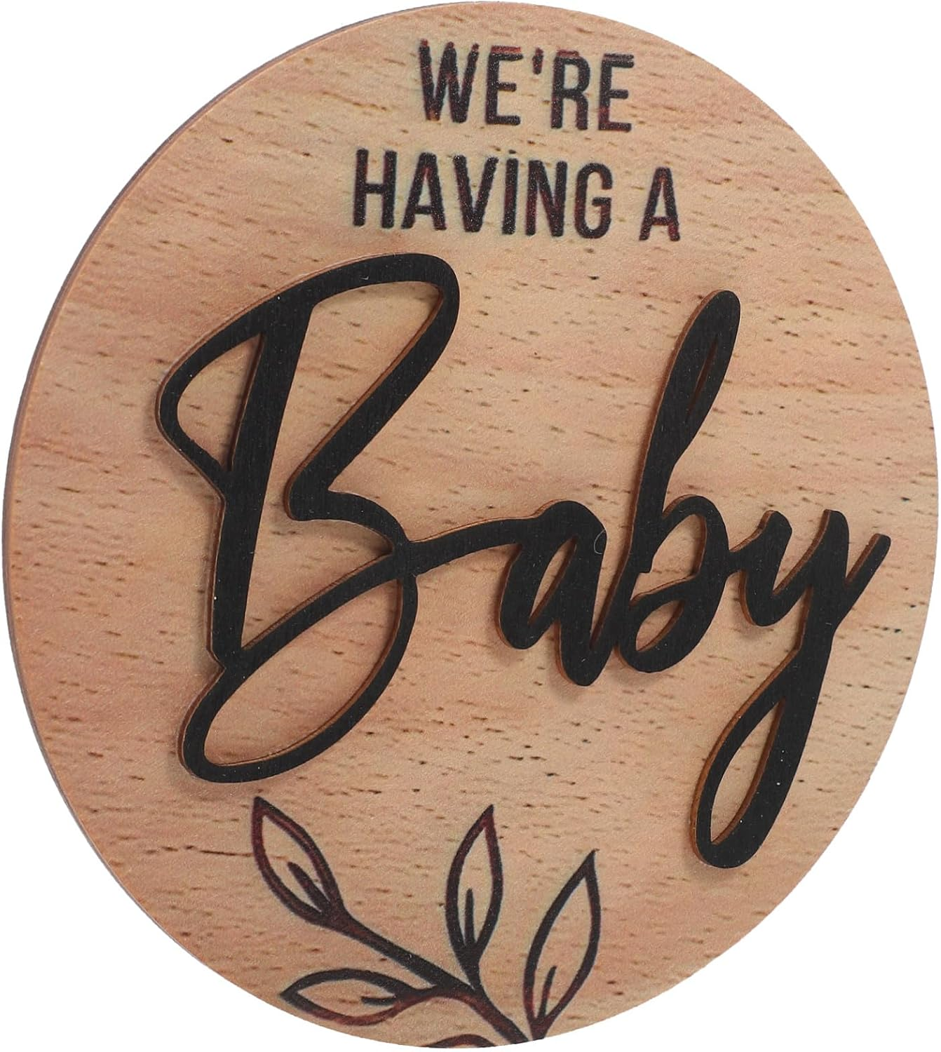 Beaupretty Arrival Sign Wooden round Birth Announcement Board for Newborn Name Display Photo Prop Door Decor for Boys and Hospital Welcome Plaque Parents image number 1