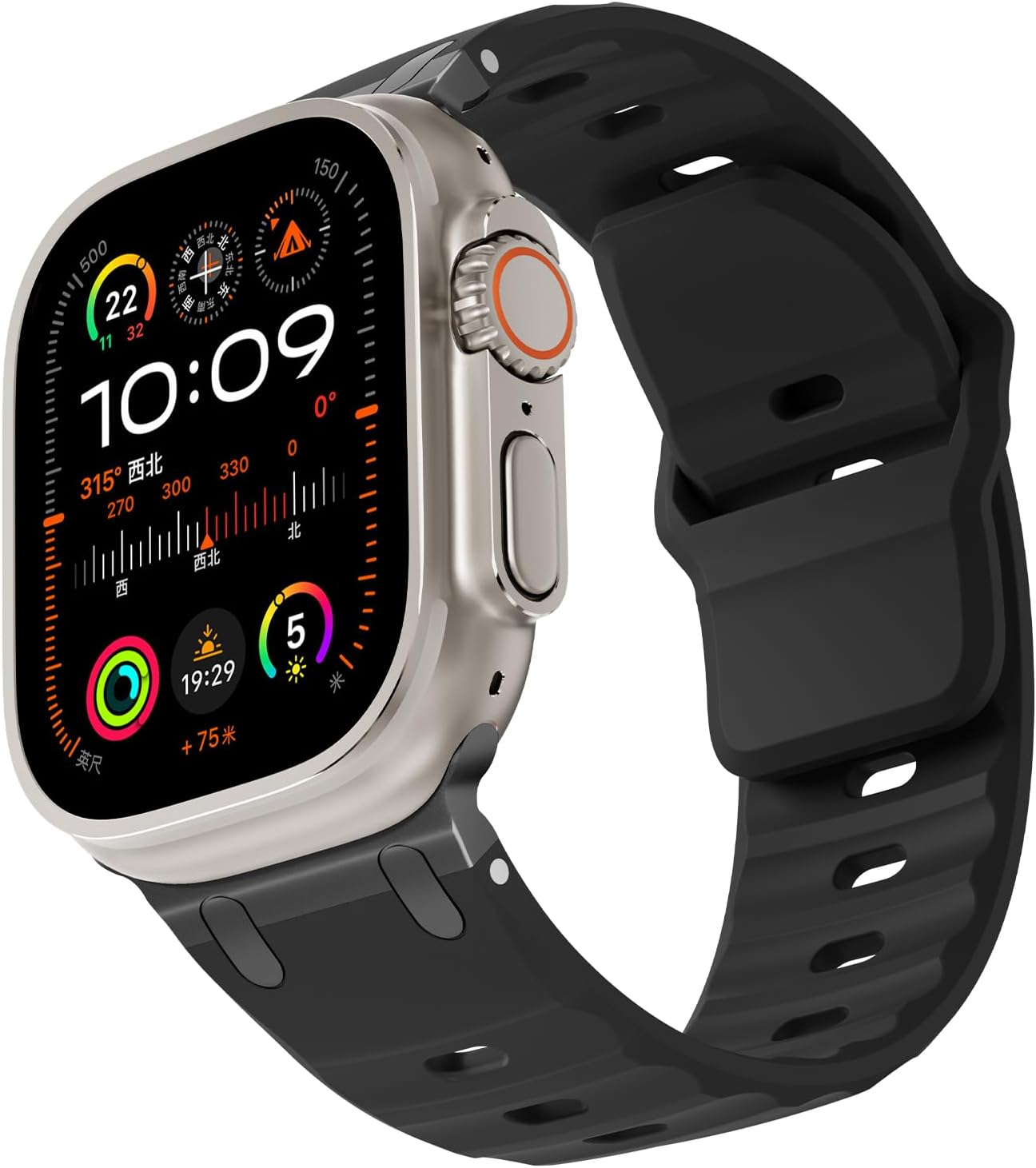 Sport Band for Apple Watch Band 49Mm 46Mm 45Mm 44Mm 42Mm(Series 3) Men,For Apple Watch Strap Silicone Wristband Bracelet Iwatch Ultra 2 Ultra Series 11 10 9 8 7 SE3 SE 6 5 4 3 Strap