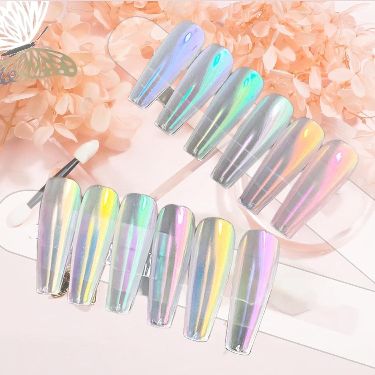 Rylaxzon Chrome Nail Powder - Nail Chrome Art Decoration for Women with Mirror Effect and Iridescent Glitter image number 1
