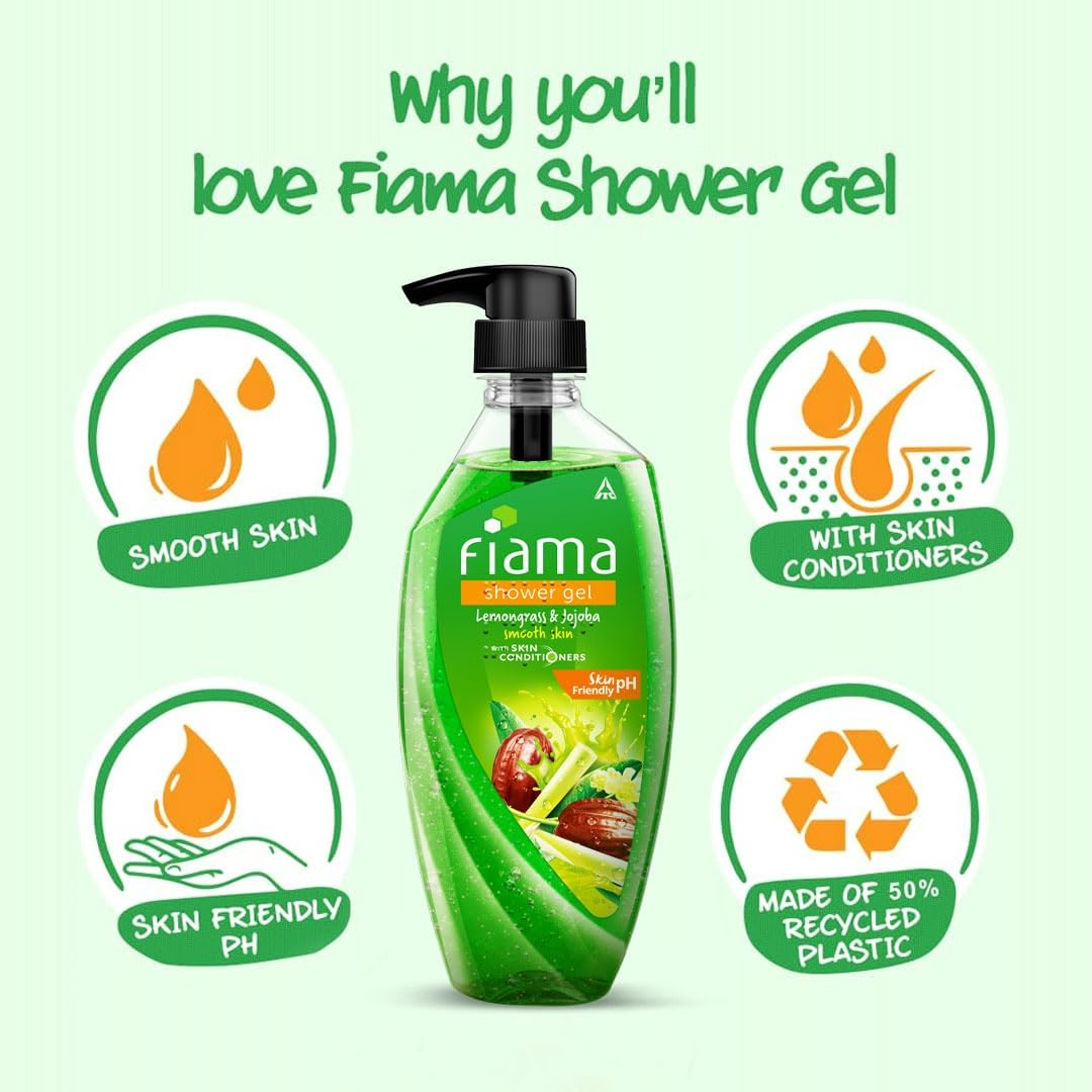 Fiama Lemongrass and Jojoba Clear Springs Shower Gel, 500Ml image number 3