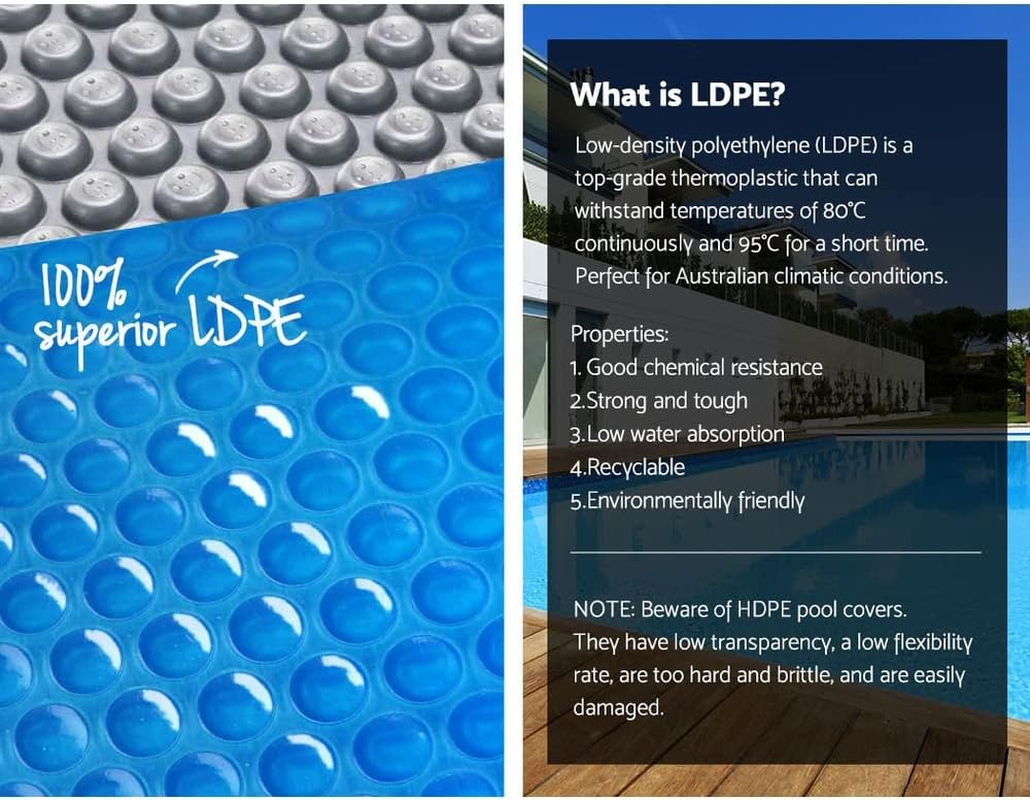 Aquabuddy Pool Cover Roller 500 Microns Silver Blue 11X4.8M Solar Swimming Pools Covers, above Ground, Bubble Blanket Garden Rectangle Heater Outdoor Water Blankets image number 2