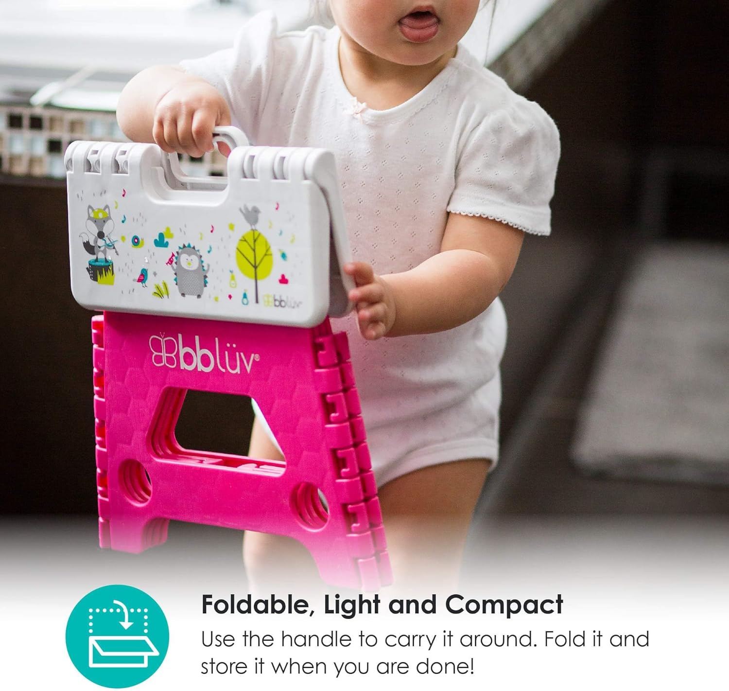 Bbluv - Step - Foldable Step Stool - Safe, Compact and Easy to Clean (Aqua) image number 4