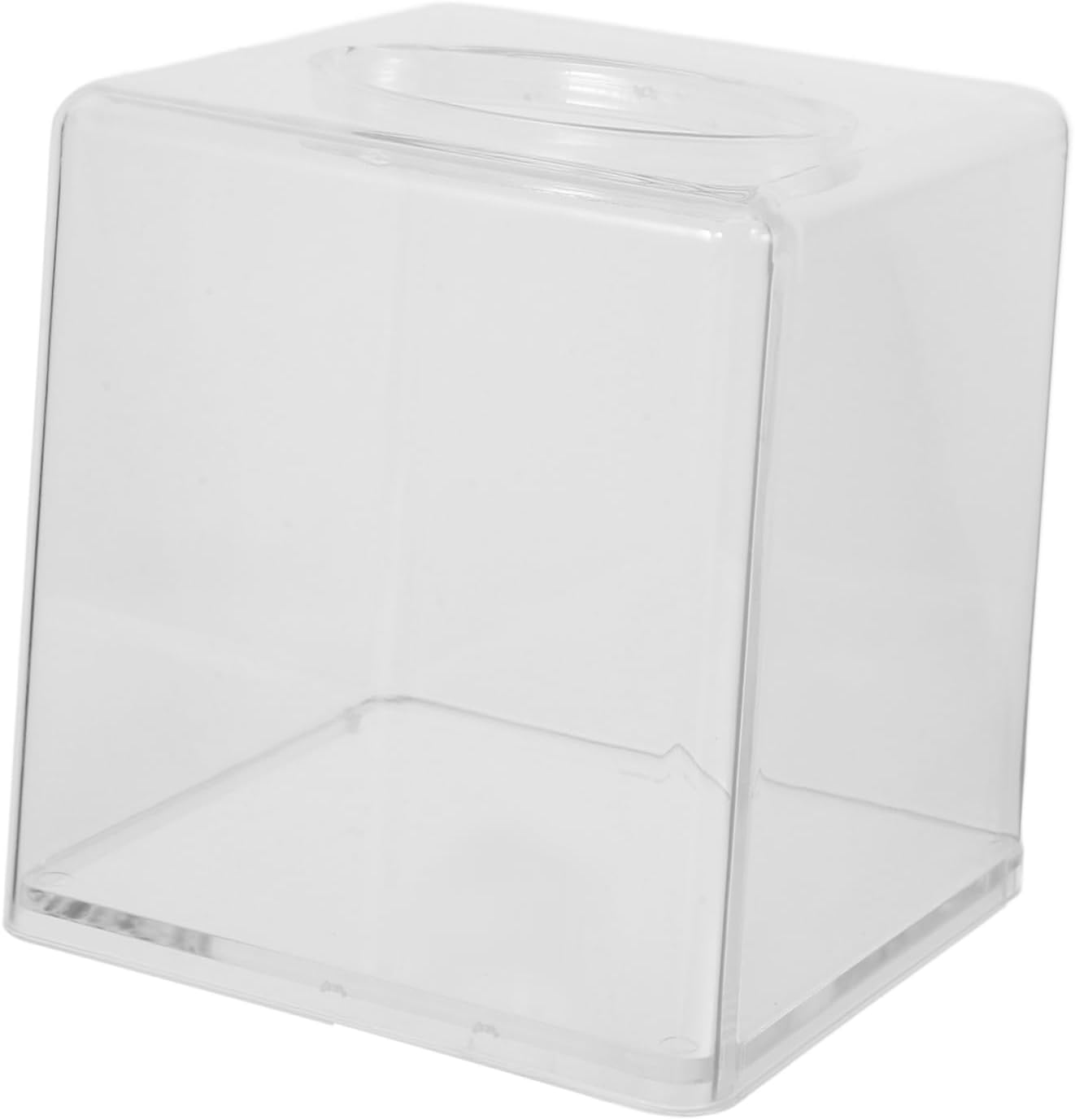 Acrylic Paper Towel Holder Storage Black Tissue Box Cover for Home Office Desk image number 3