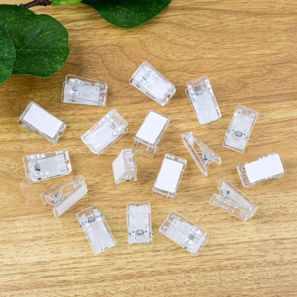 20 Pieces Self Adhesive Clips for Photo Sticky Clips for Wall Tapestry Wall Hanging Clips Sticky Spring Clips for Office Home Clear Plastic Sticky Clip for Poster Paper Self-Adhesive Clips for Hanging image number 4