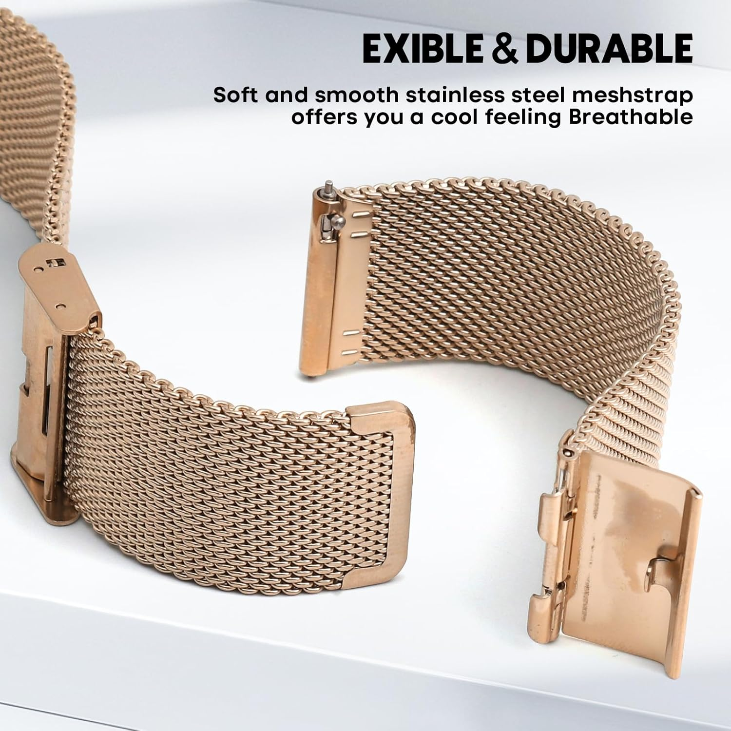 Rensheng 22MM Stainless Steel Strap Compatible with Amazfit Bip 6 Bracelet,Replacement Metal Strap for Amazfit Bip 6 Strap image number 1