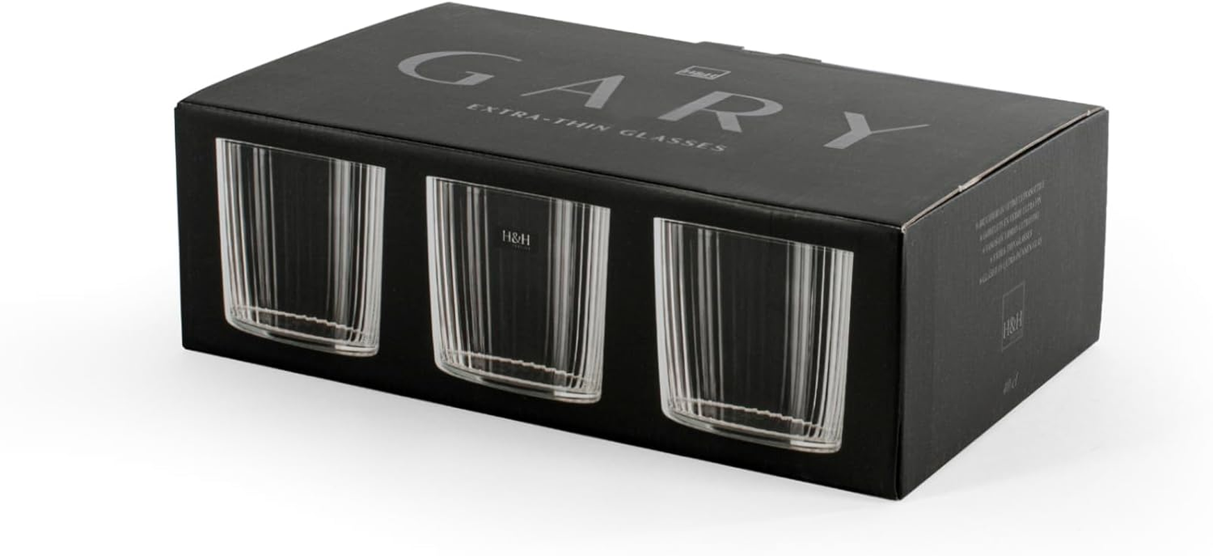 H&H Set of 6 Gary Glasses with Facets 40 Cl