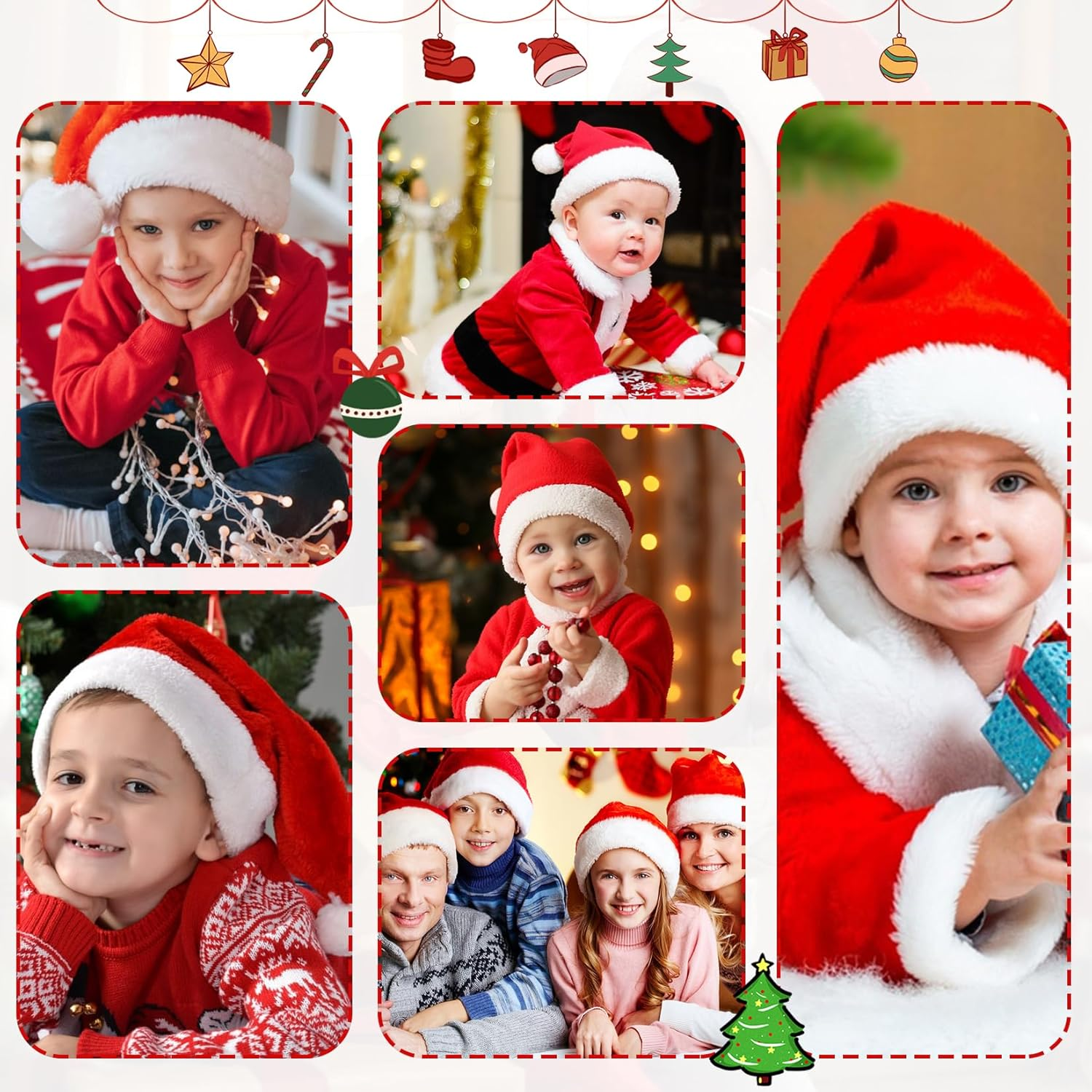 Century Star Baby Santa Hat Knit Baby Christmas Hat Infant Toddler Boy Girl Xmas Beanie Hats Winter Kids Santa Claus Hat image number 3