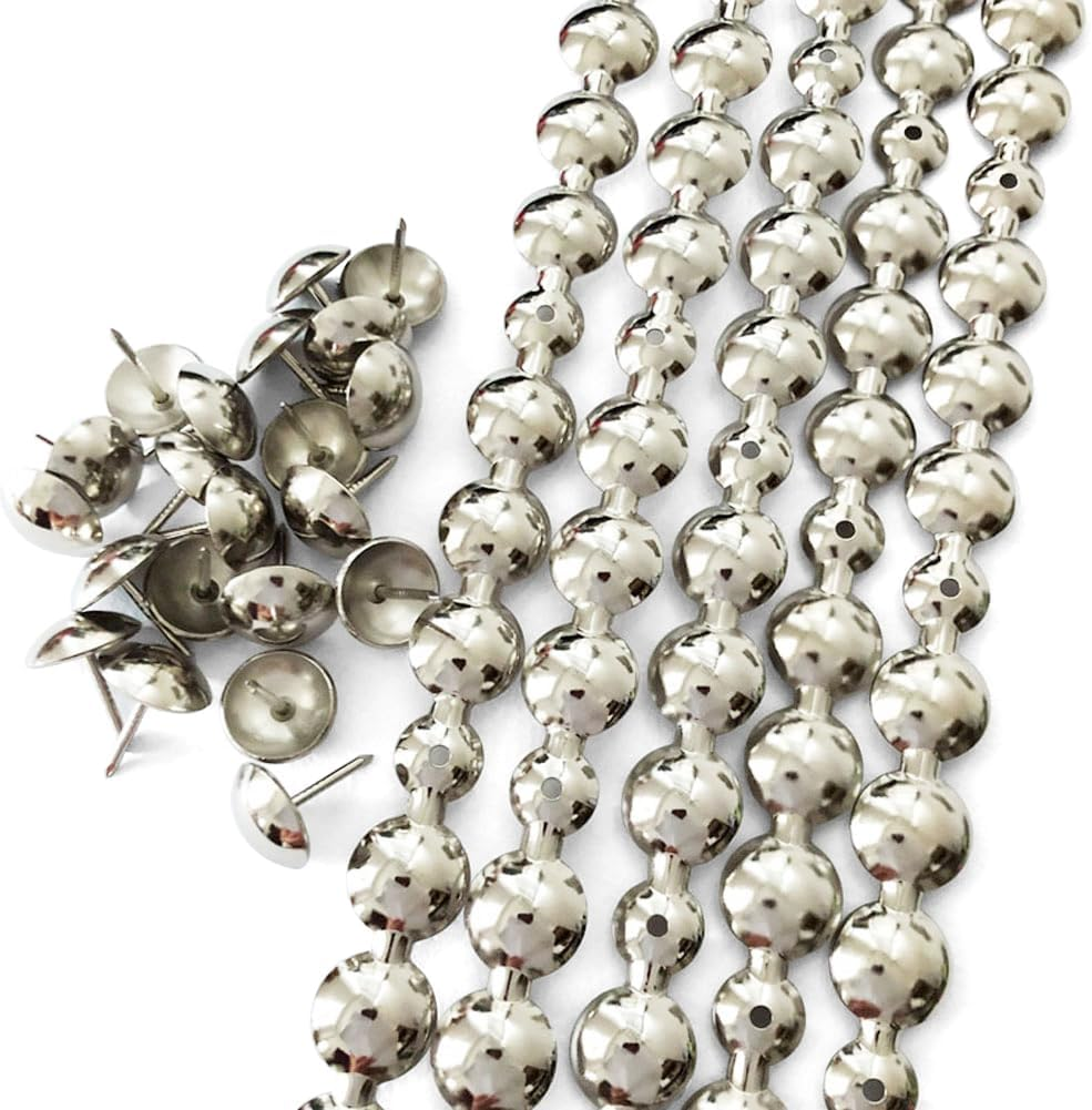 Let'S Decorate 10Meters D16Mm Upholstery Tacks Nickel Plated Sofa Nailhead Strips,Furniture Bench Sofa Tacks,Loosing Tacks Matched,Diy Furniture Accessory(M:16Mm Nickel)