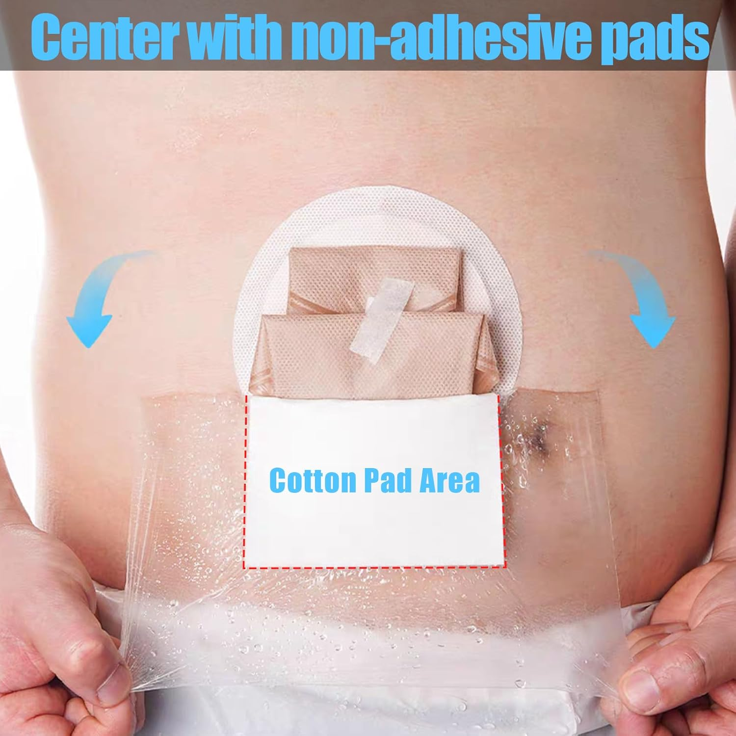 Waterproof Wound Bandage Patches with Absorbent Gauze Pads, Large Wound Dressings Pads，Post Surgical Shower Wound Cover Protector,6Pcs image number 2