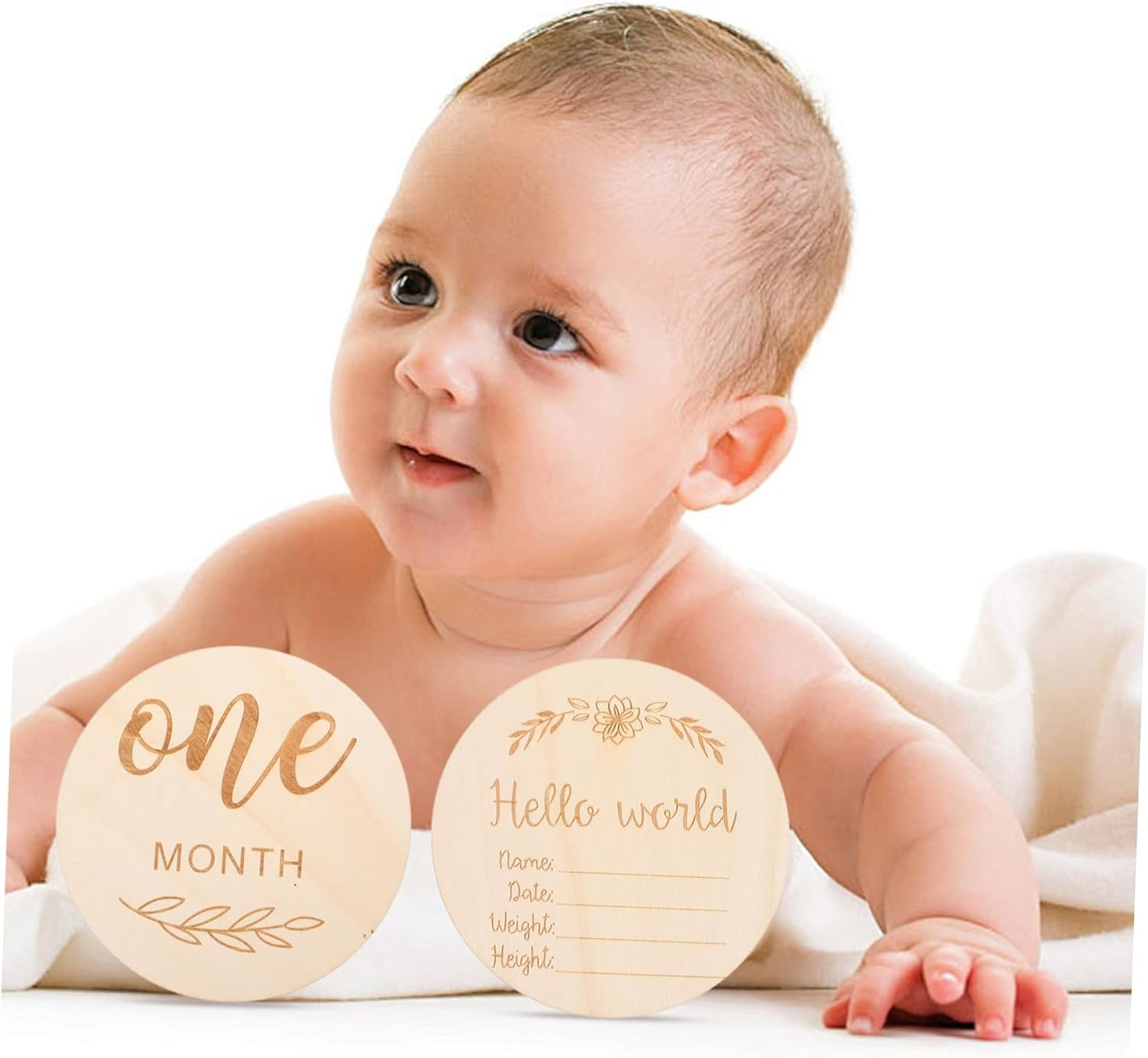 12Pcs Wooden Milestone Signs Monthly Milestone Cards for Photoshoot Newborn