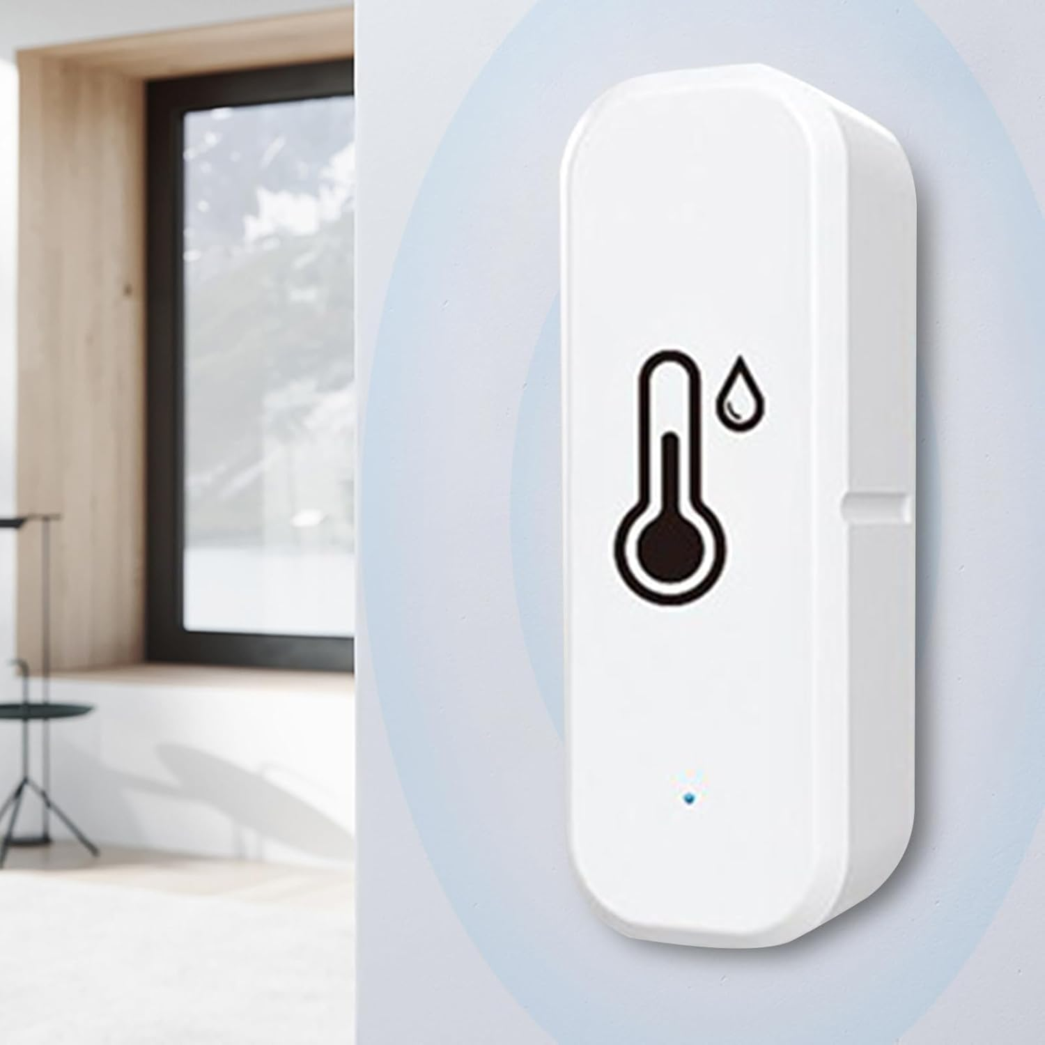 Wi-Fi Temperature Monitor - 7X2.5X2Cm 2.76X0.98X0.79 Inches Wi-Fi Thermometer, Remote Monitor, Data Export High-Accuracy Digital Hygrometer with Long Battery Life | (App Alert) Home Automation Device image number 1